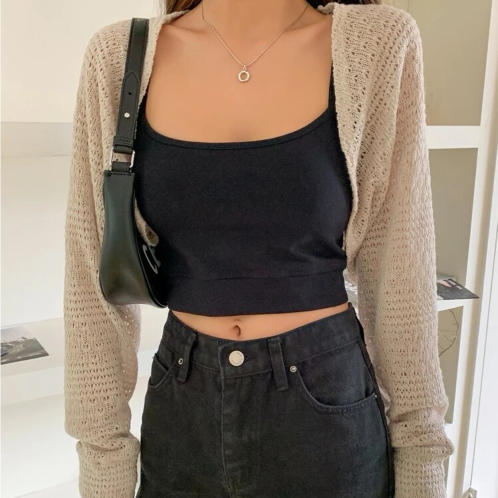 Knit Open Front Crop Cardigan
